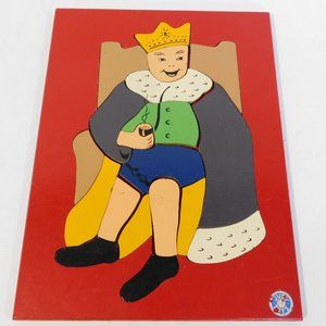 Vintage THE KING Judy Toys 17 Piece Wooden Childrens Puzzle